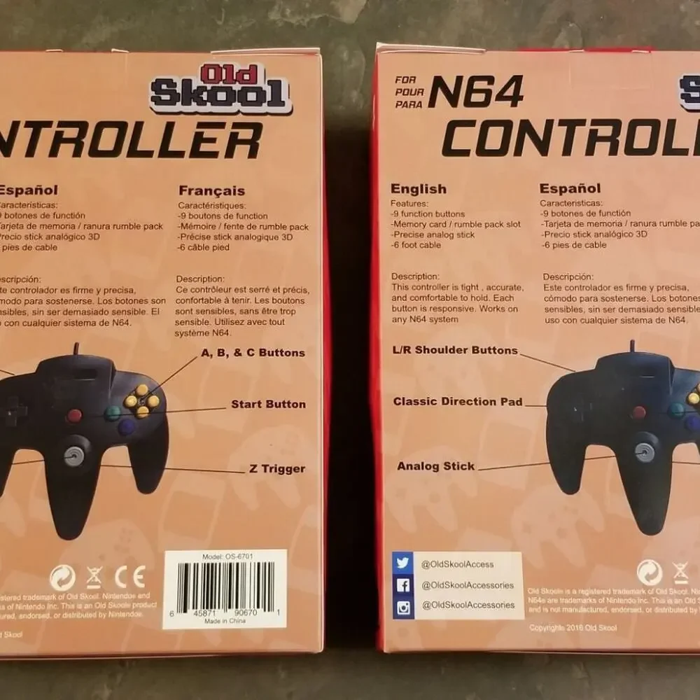 2 N64 Controllers - Jungle Green & Atomic Purple (NEW) - Nintendo64 - Funtastic